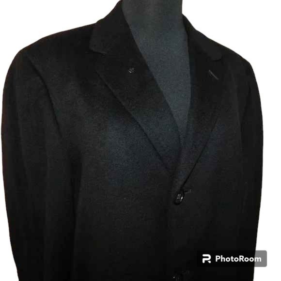 Pure Cashmere Of Finest Quality Long Over Coat Vintage Union Made - Picture 10 of 12